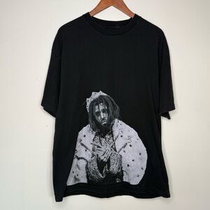 J. Cole Dreamville Graphic T-Shirt Black XL Crown Portrait King Cole